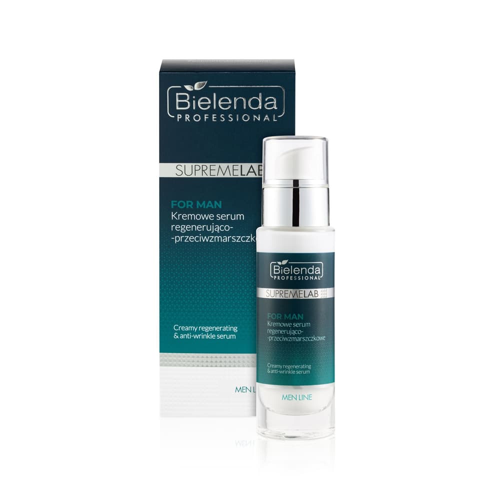 Kremowe serum regenerująco-przeciwzmarszczkowe - Bielenda Supremelab Men Line -
