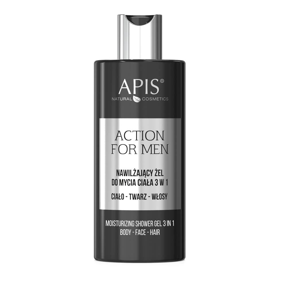 Nawilżający żel do mycia ciała 3w1 dla mężczyzn Apis Action For Men
