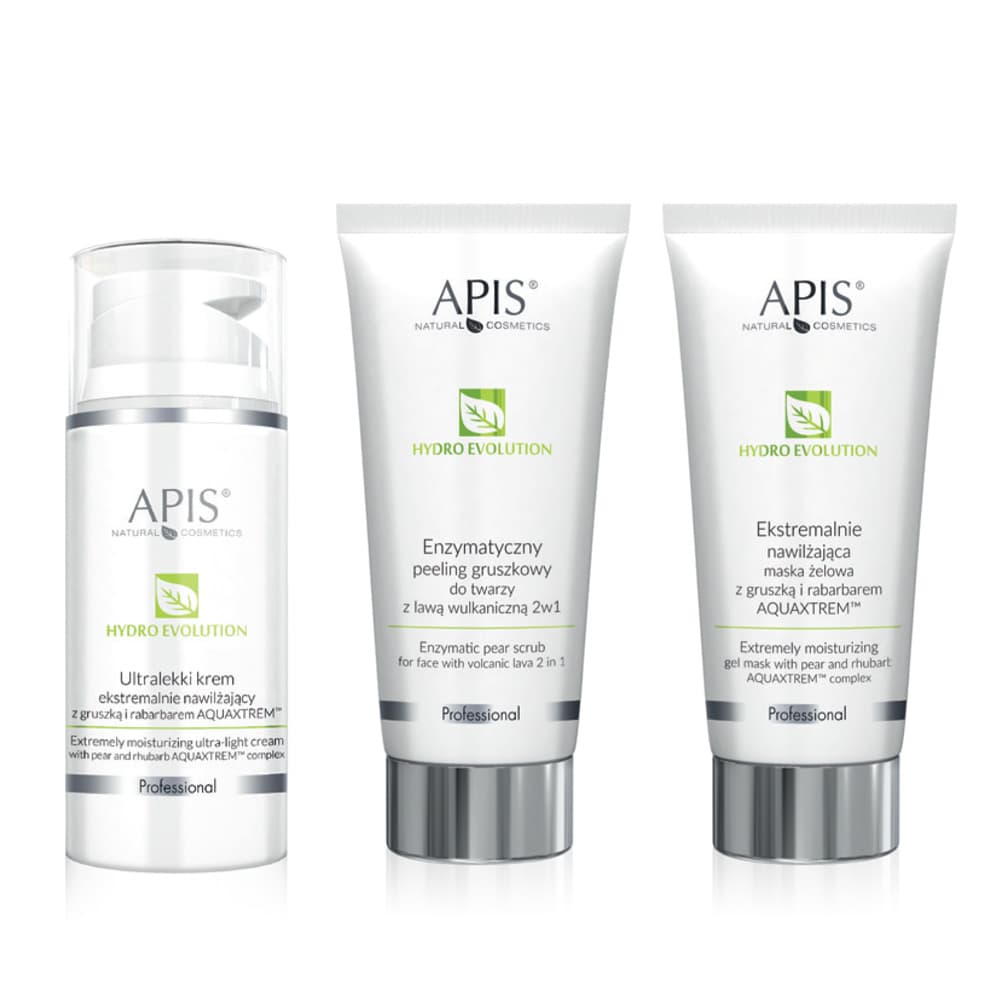 Zestaw kosmetyków Apis Hydro Evolution krem, peeling enzymatyczny, maska żelowa
