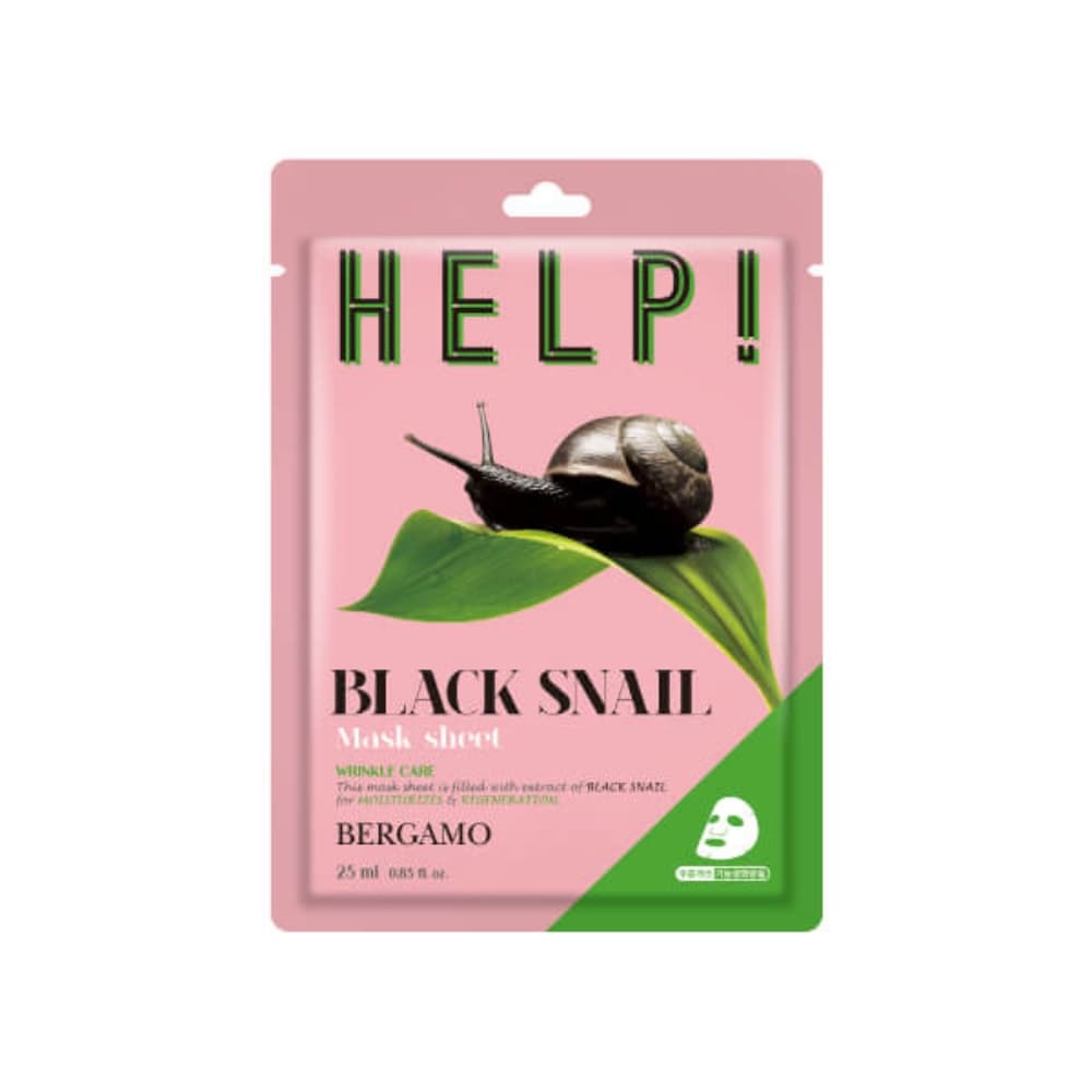 HELP! Black Snail Mask Sheet, - Ujędrniająco-wygładzająca maska w płachcie