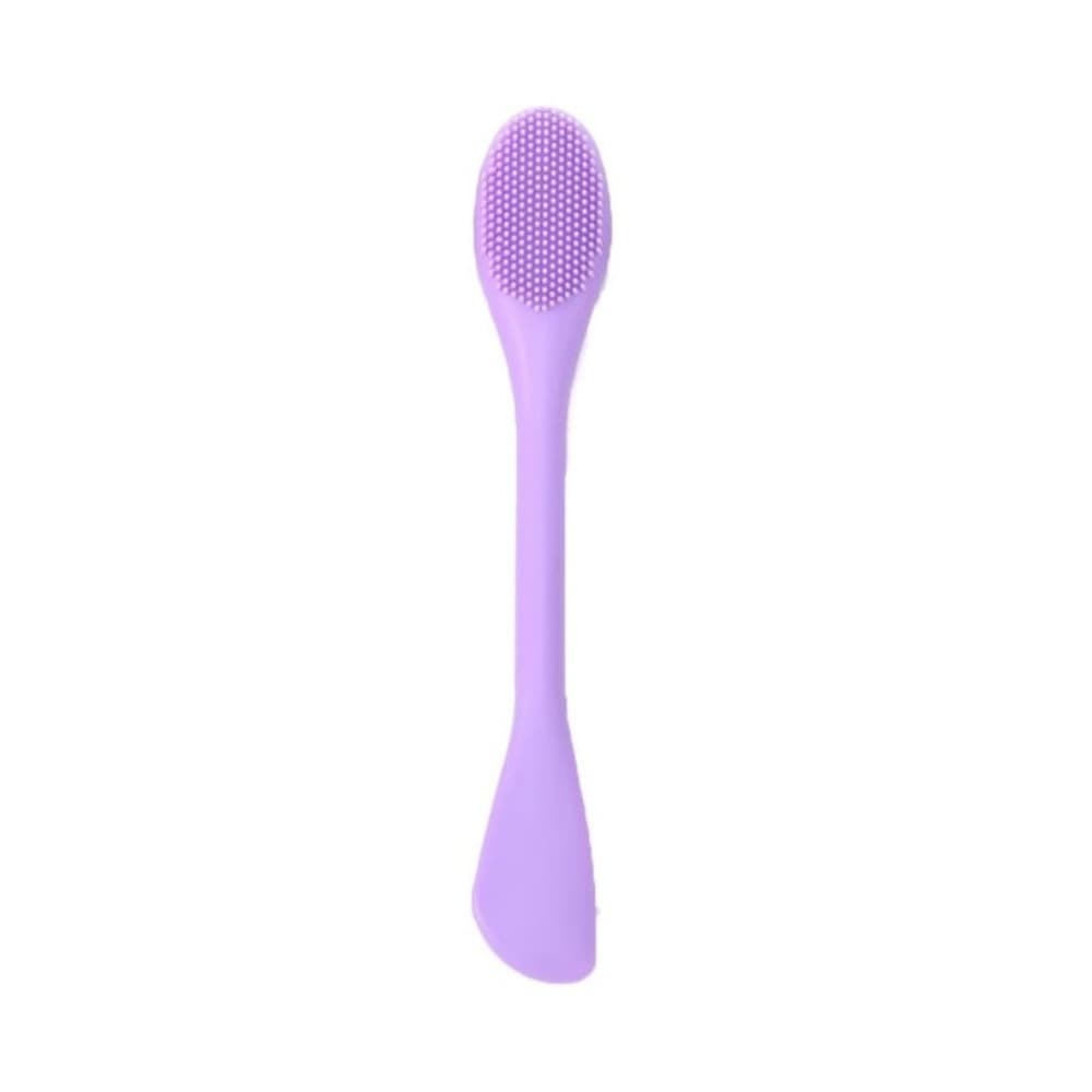 Silikonowa szczoteczka do pielęgnacji twarzy z aplikatorem fioletowa, 17,2,9 cm