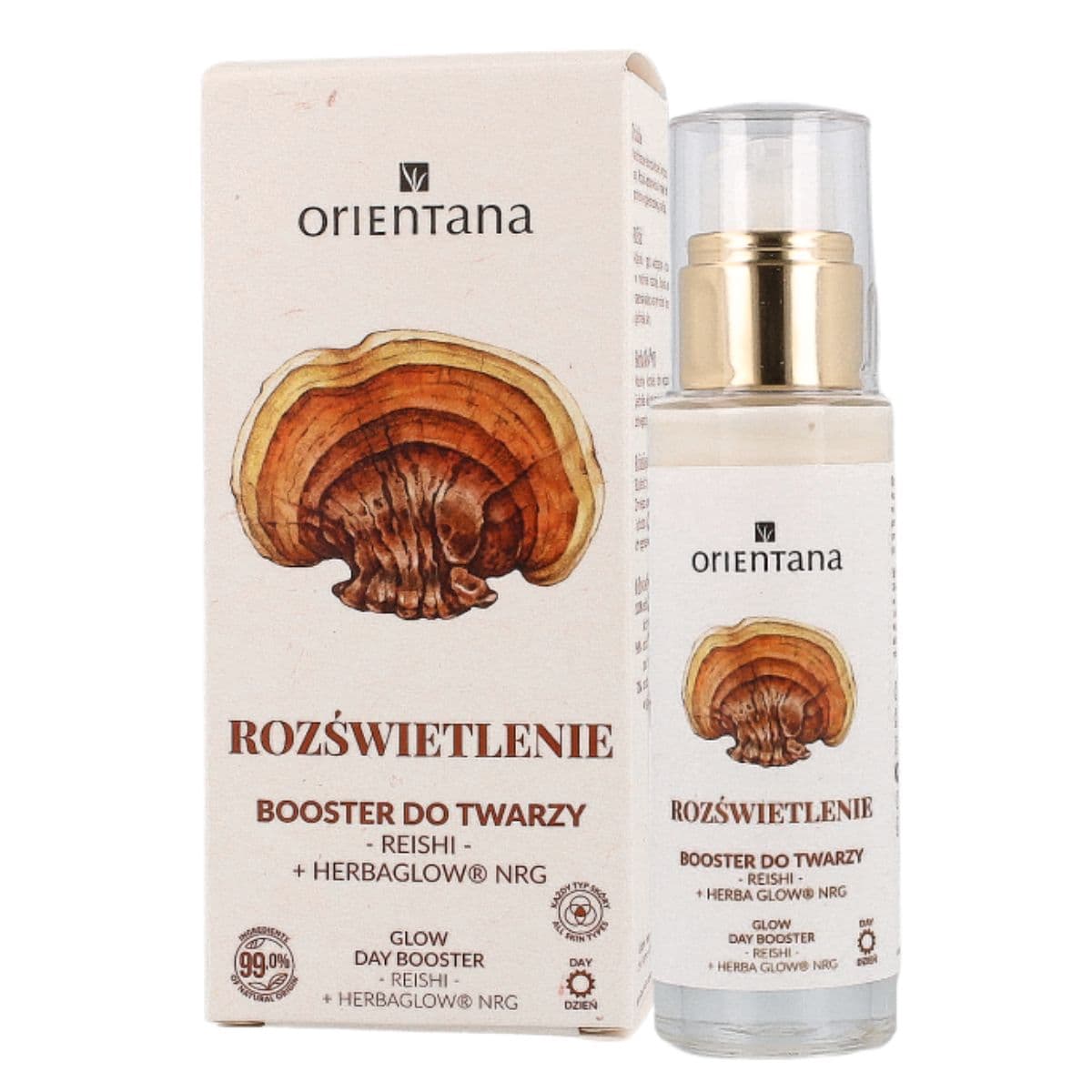 Booster rozświetlający do twarzy Reishi i HerbaGlow