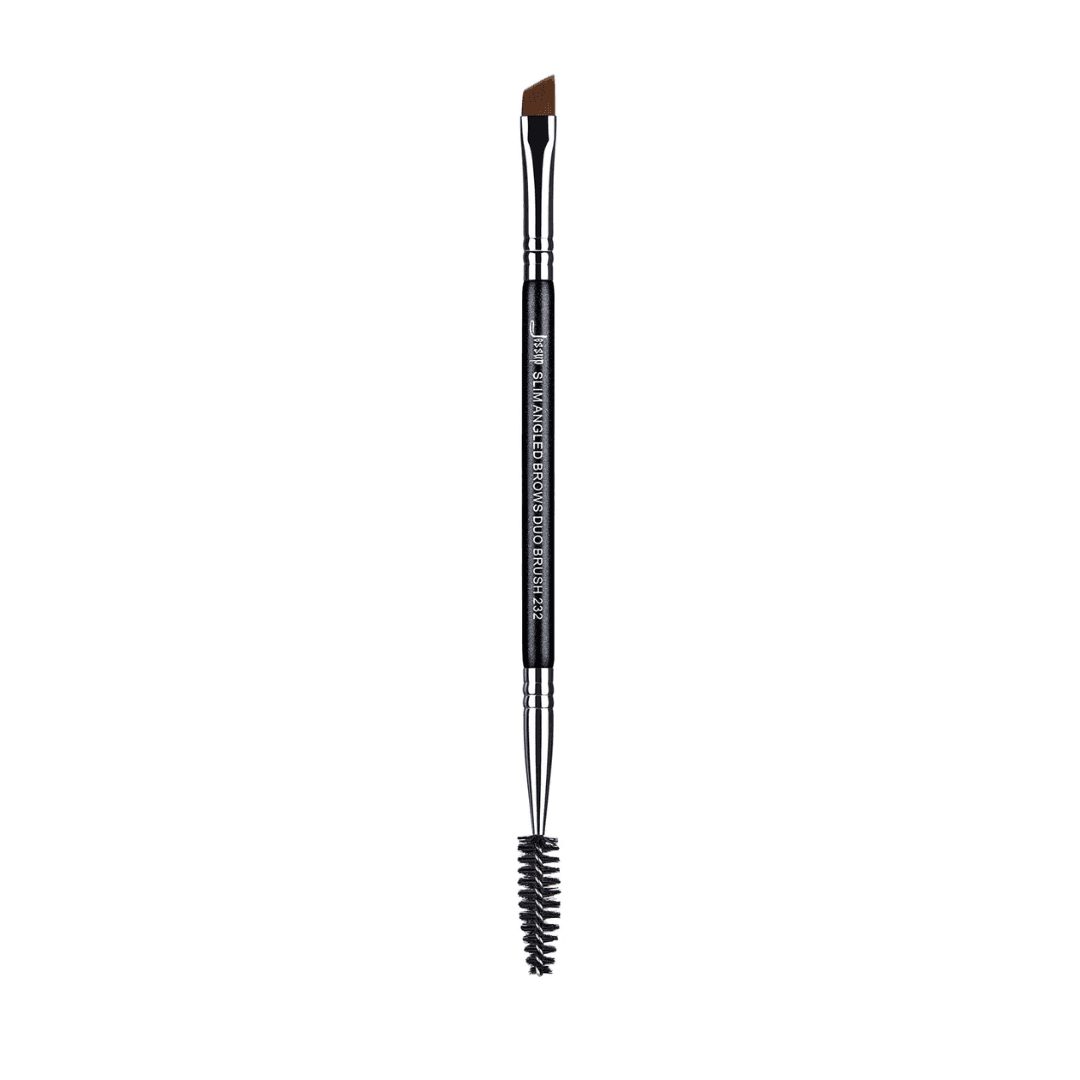 Brow Brush S152-232 Slim Angled Brows Duo Brush - pędzel do brwi czarny