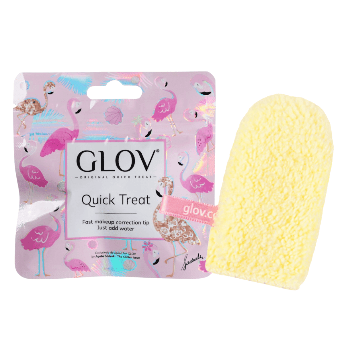 Quick Treat Baby Banana, - mała rękawiczka do korekt makijażu, żółta