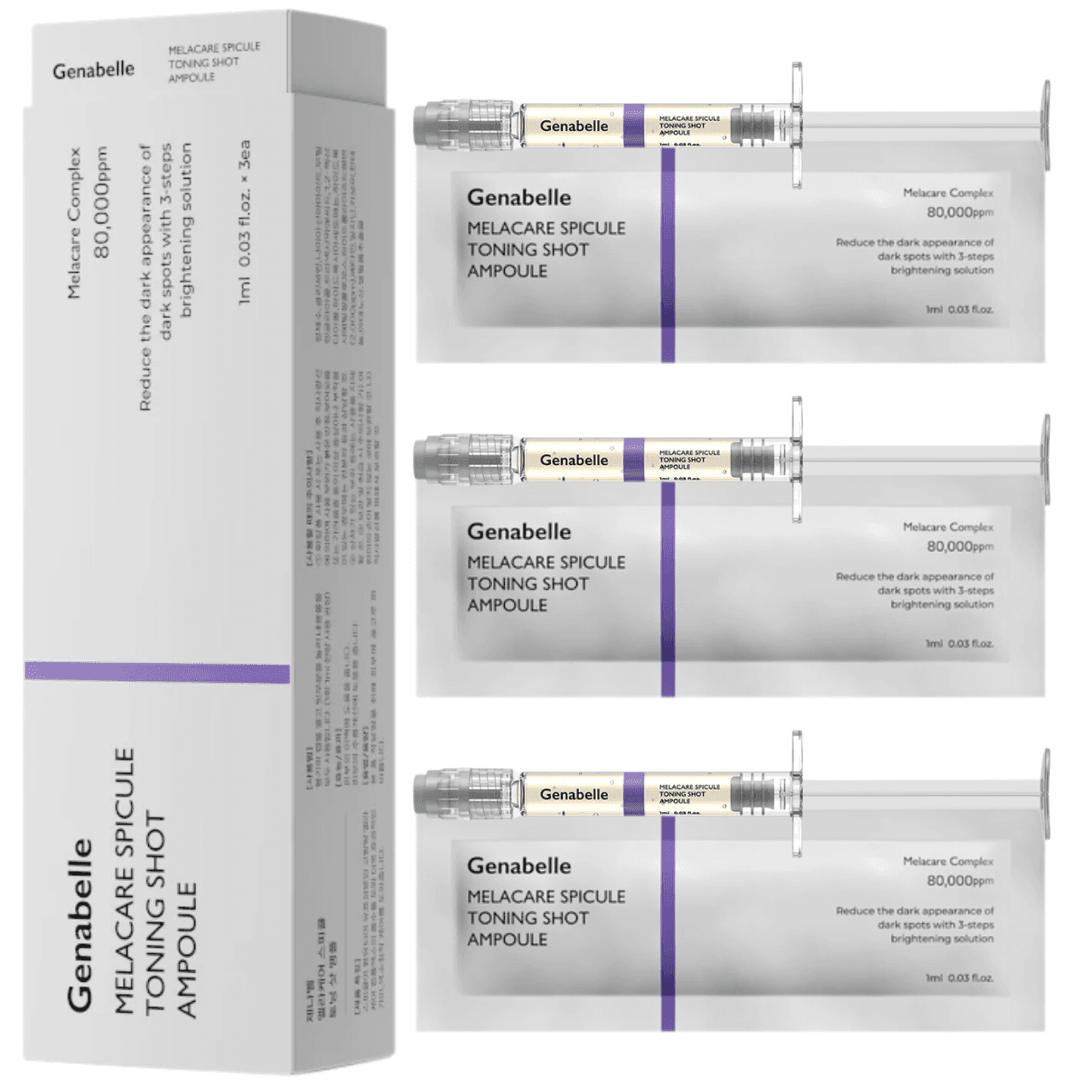 Melacare Spicule Toning Shot Ampoule, 3 x - zestaw rozjaśniających ampułek do twarzy