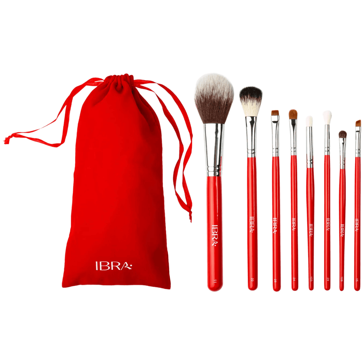 Makeup - Brush Set Red, - zestaw pędzli do makijażu
