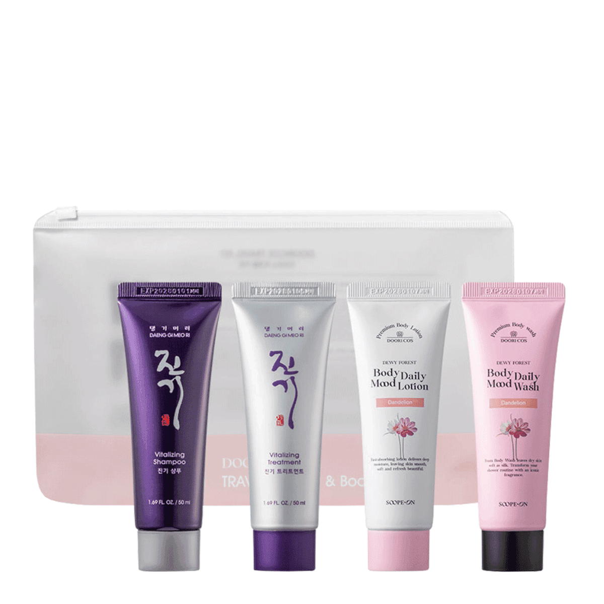 Dooricos Travel Kit Hair & Body, 4 x - zestaw podróżny do włosów i ciała