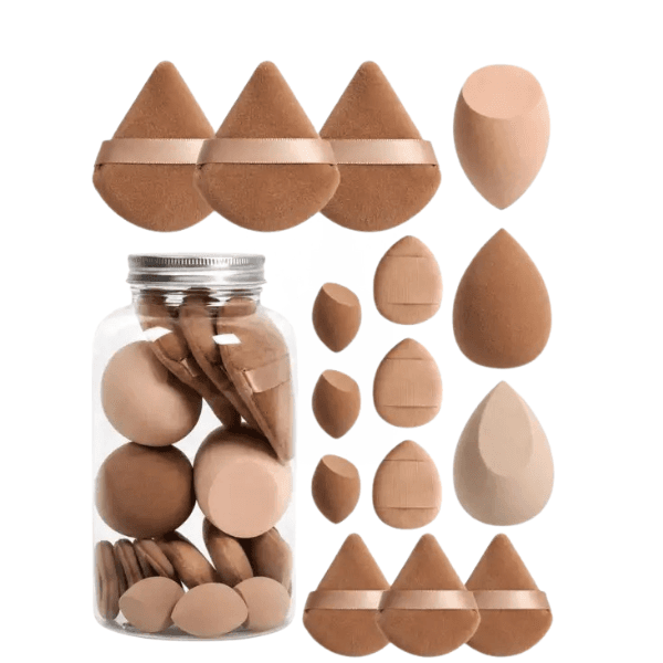 zestaw gąbeczek do makijażu BROWN CREAM DUO
