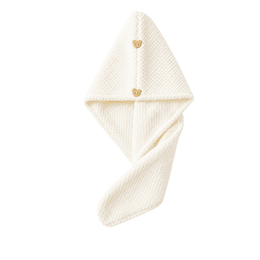 Ręcznik-turban z guzikami — biały