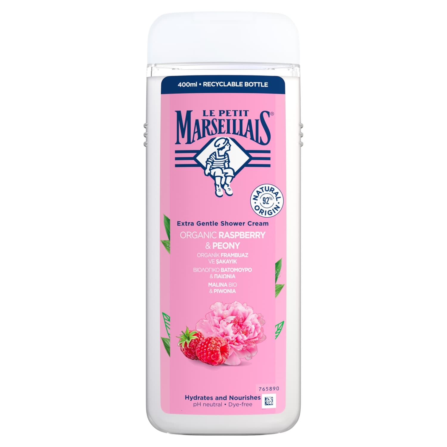 Petit Marseillais Kremowy żel pod prysznic malina bio & piwonia