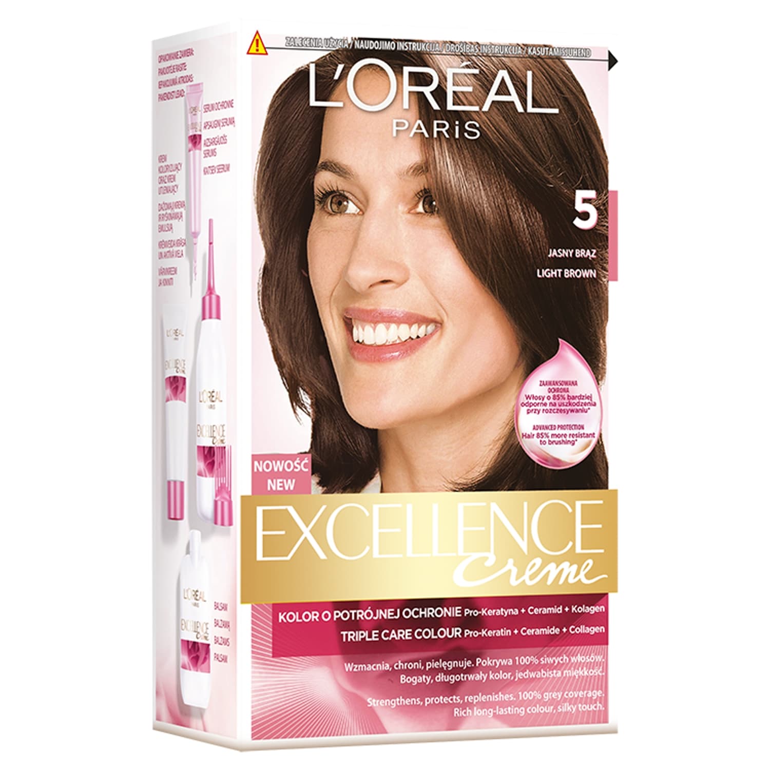 L'Oréal Paris Excellence Creme Farba do włosów 5 Jasny brąz