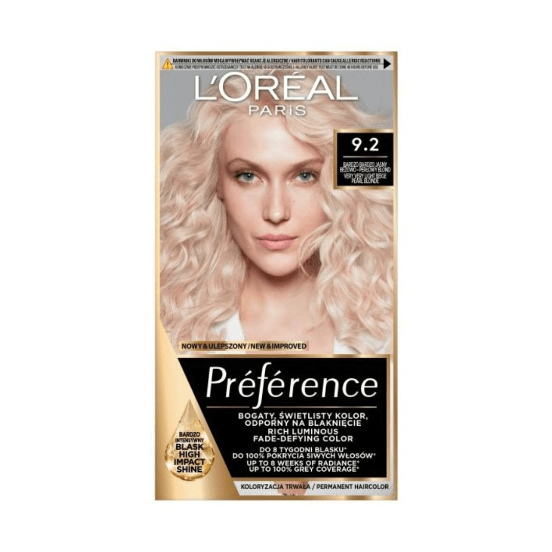 L'Oréal Paris Préférence Farba do włosów bardzo jasny beżowo-perłowy blond 92