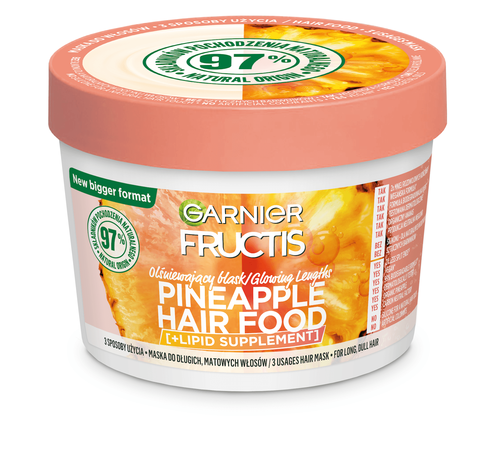 FRUCTIS HAIRFOOD PINAPPLE MASKA DO DŁUGICH WŁOSÓW