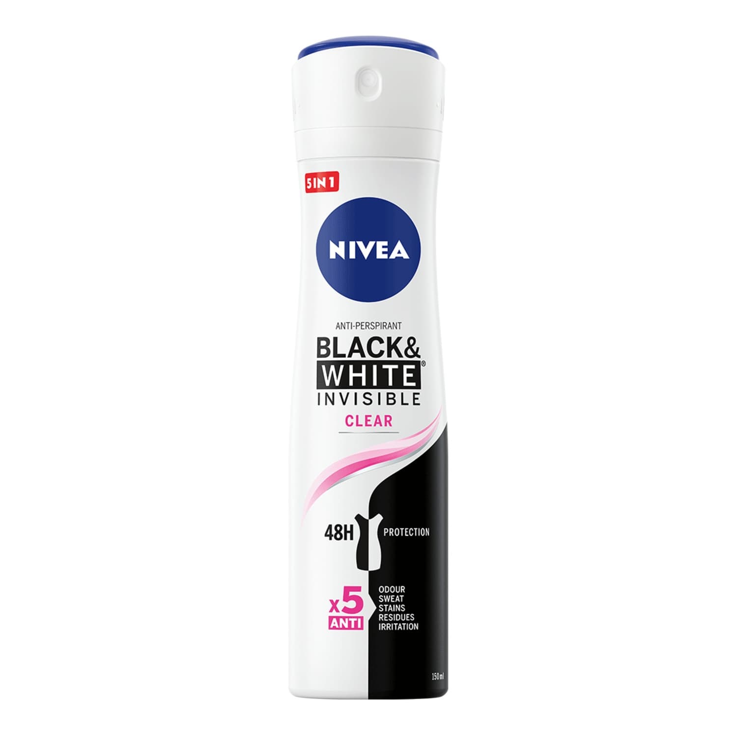 Black&White Invisible Clear Antyperspirant dla kobiet w spray'u