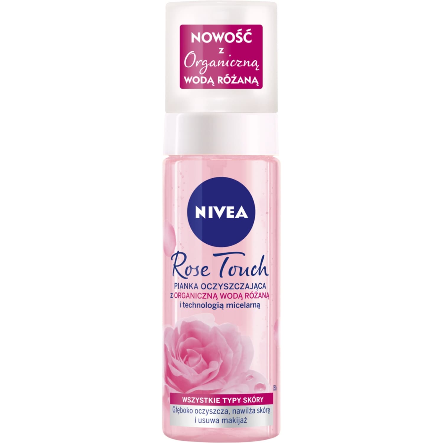 Rose Touch Pianka oczyszczająca do twarzy z organiczną wodą różaną