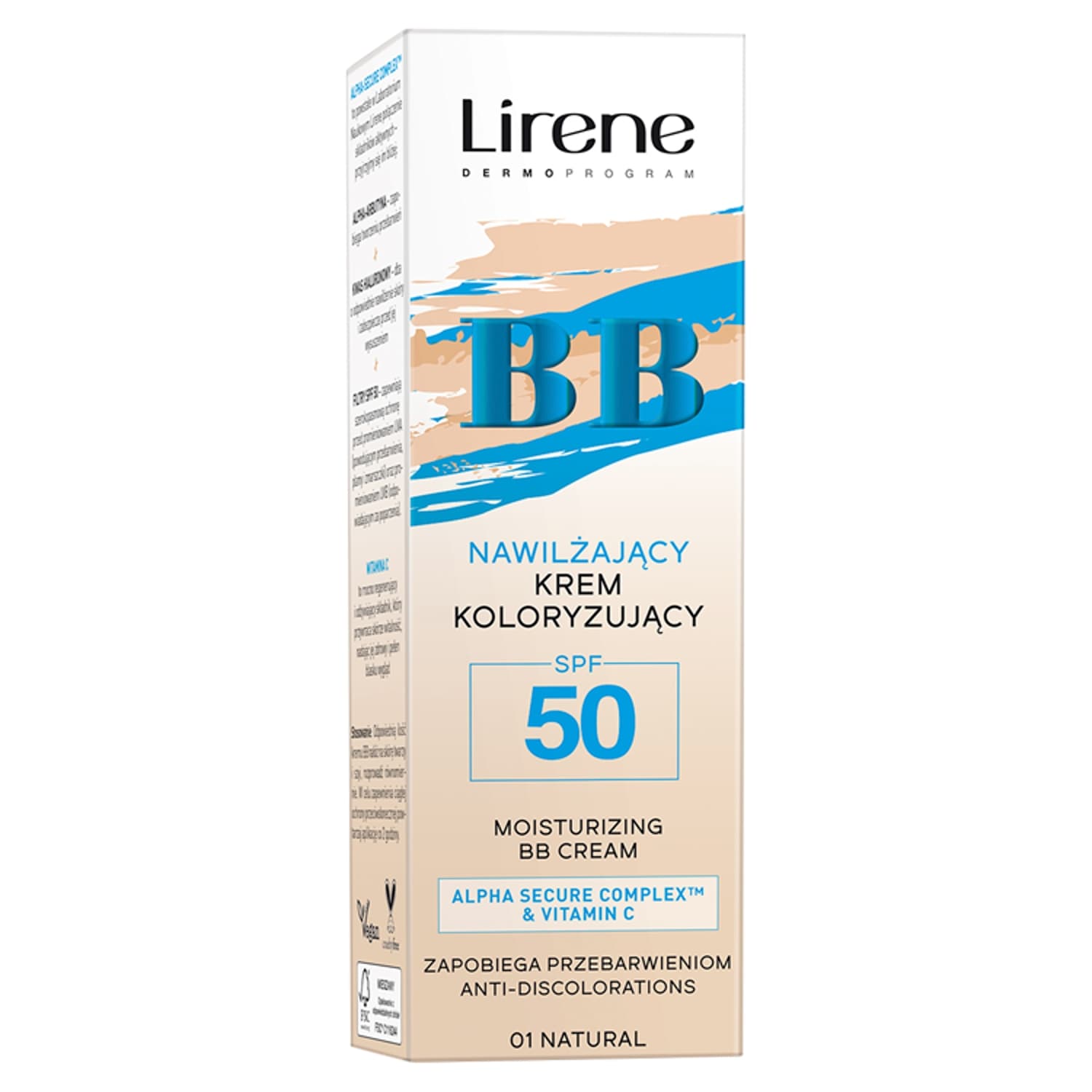 nawilżający krem BB SPF 50, 01 Natural