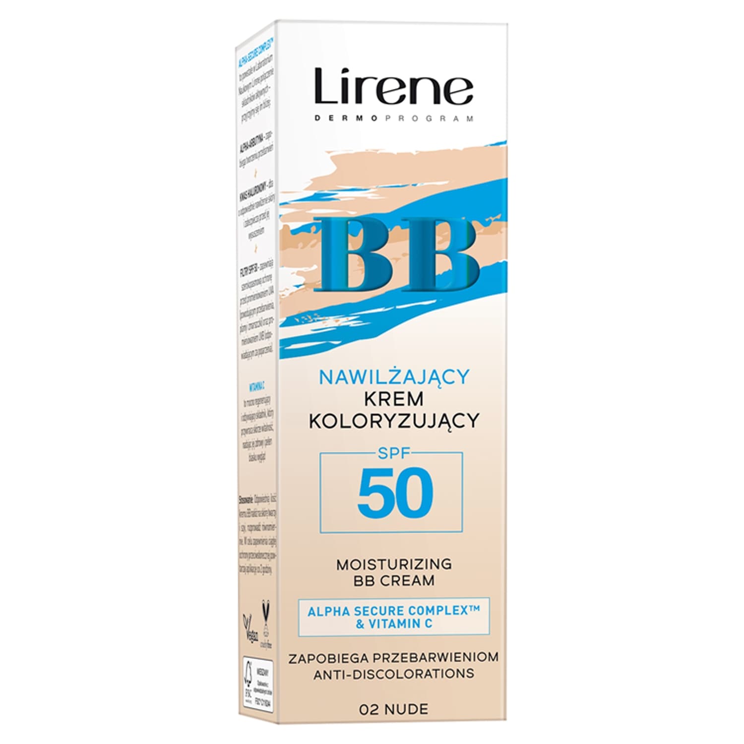 nawilżający krem BB SPF 50, 02 nude