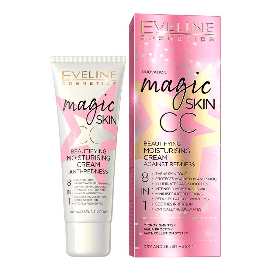 Magic Skin CC upiększający krem nawilżający na zaczerwienienia 8w1
