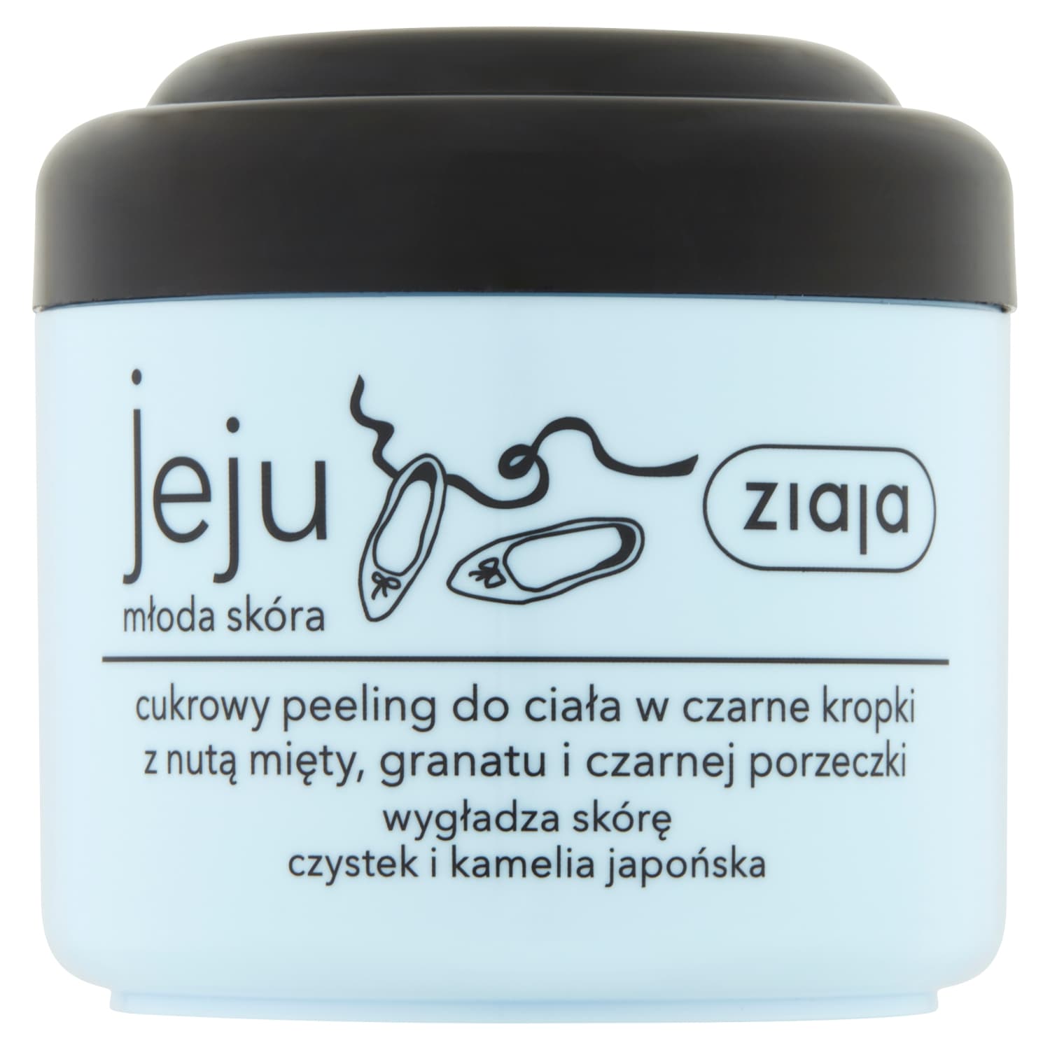Jeju Cukrowy peeling do ciała w czarne kropki