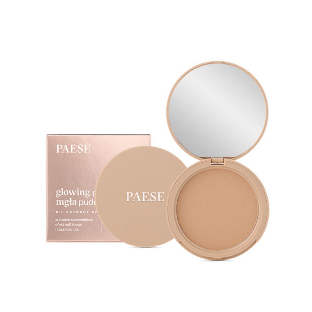 rozświetlający puder do twarzy Mgła Pudrowa Glowing Powder 13 Golden Beige
