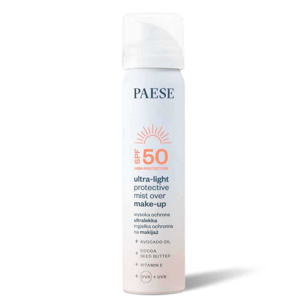 ultralekka mgiełka ochronna na makijaż SPF50