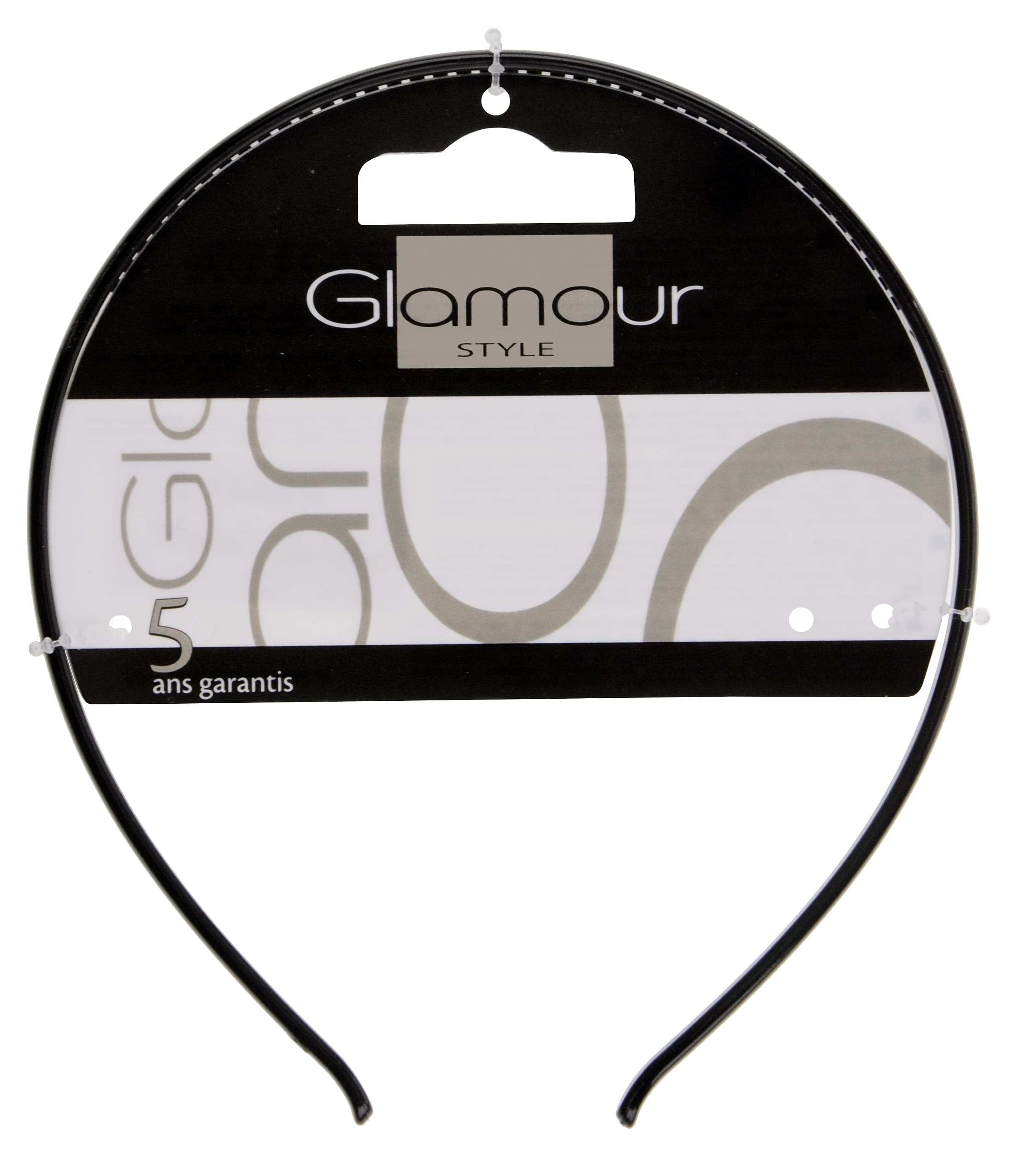 Opaska Glamour cienka plastikowa - czarna