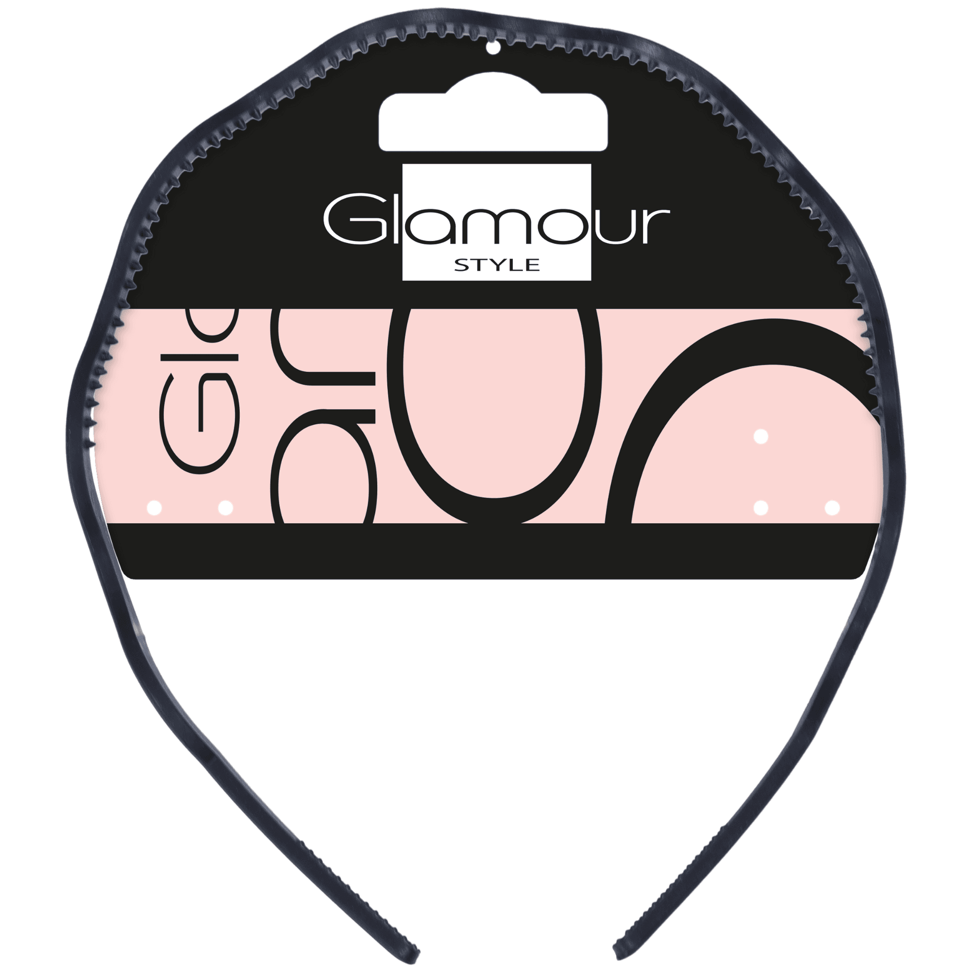 Basic Opaska Glamour czarna fale