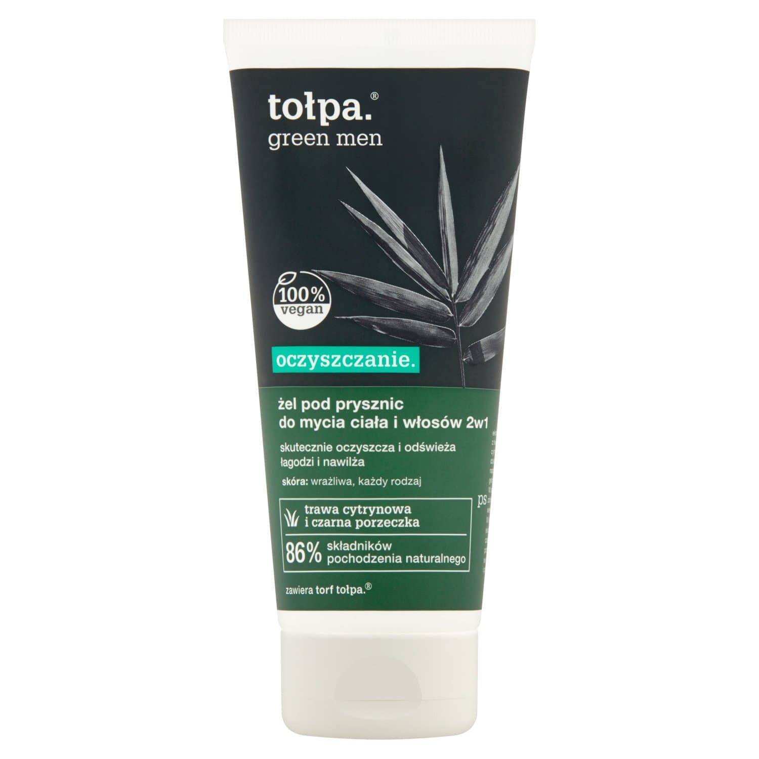 TOŁPA MEN Żel pod prysznic orzeźwiający do mycia ciała i włosów 2w1, Vegan
