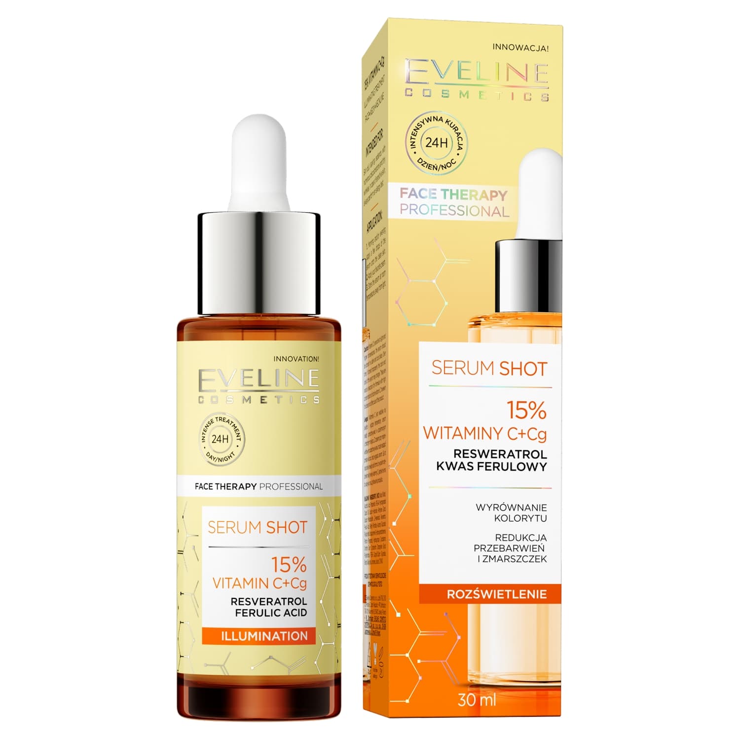 Serum Shot Kuracja rozświetlająca, 15% witaminy C+Cg
