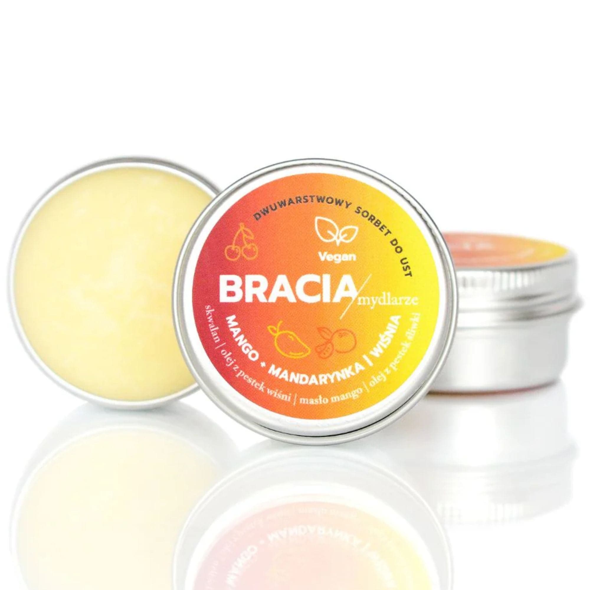 Mydlarze Mango Mandarynka Wiśnia dwuwarstwowy sorbet do ust