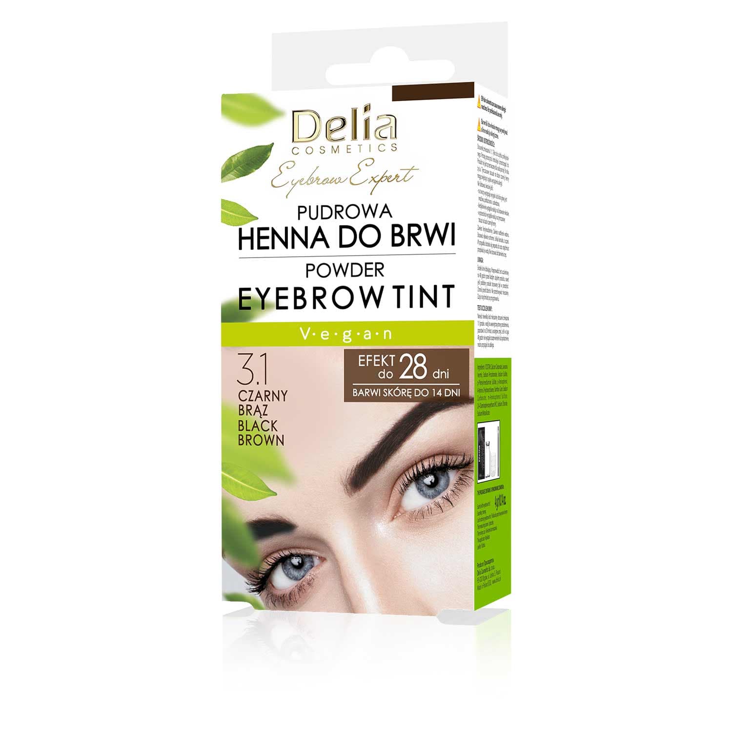 henna pudrowa do brwi 3.1 czarny brąz