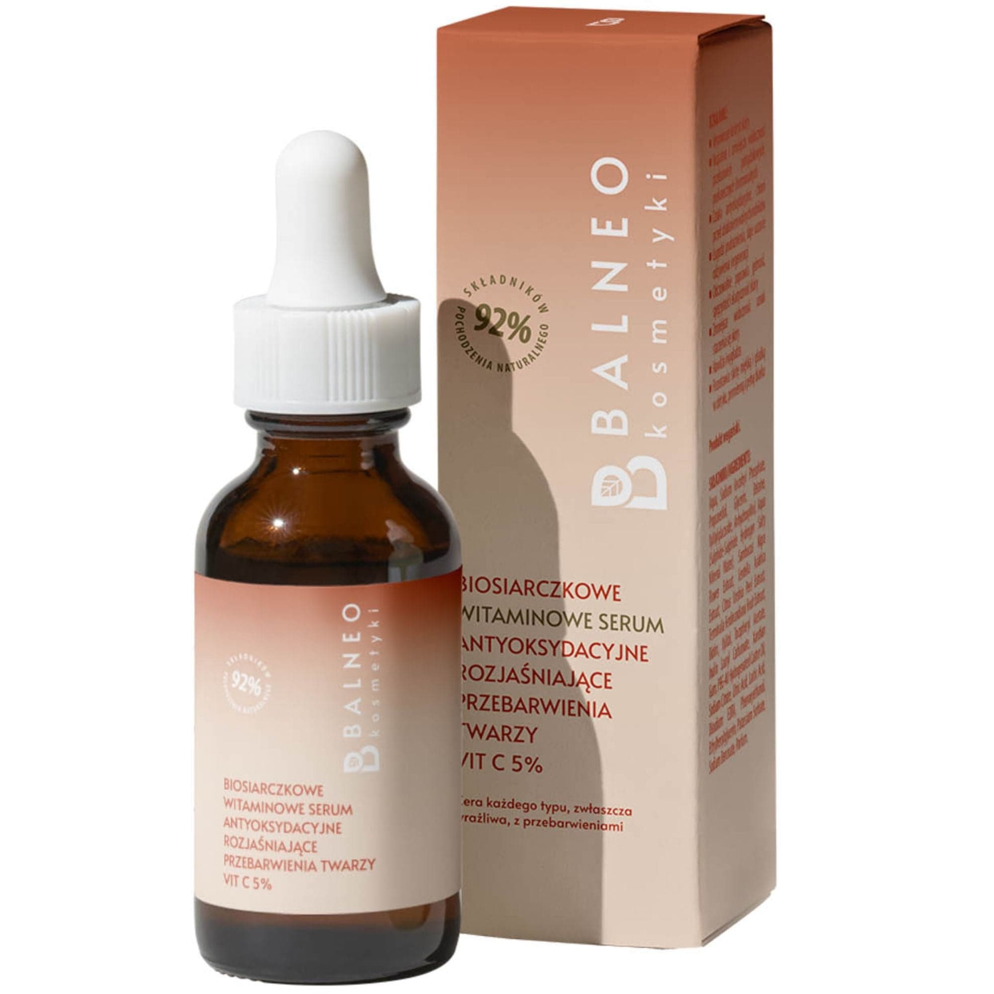 Biosiarczkowe Witaminowe Serum rozjaśniające przebarwienia twarzy antyoksydacyjne vit C 5%