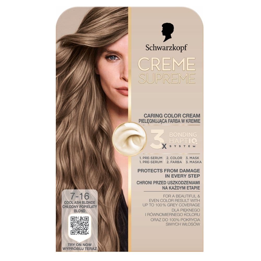 Creme Supreme farba 7-16 chłodny popielaty blond