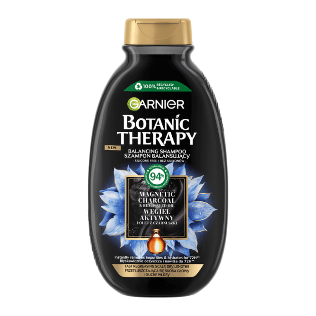 BOTANIC THERAPY SZAMPON Z WĘGLEM AKTYWNYM I OLEJEM Z CZARNUSZKI