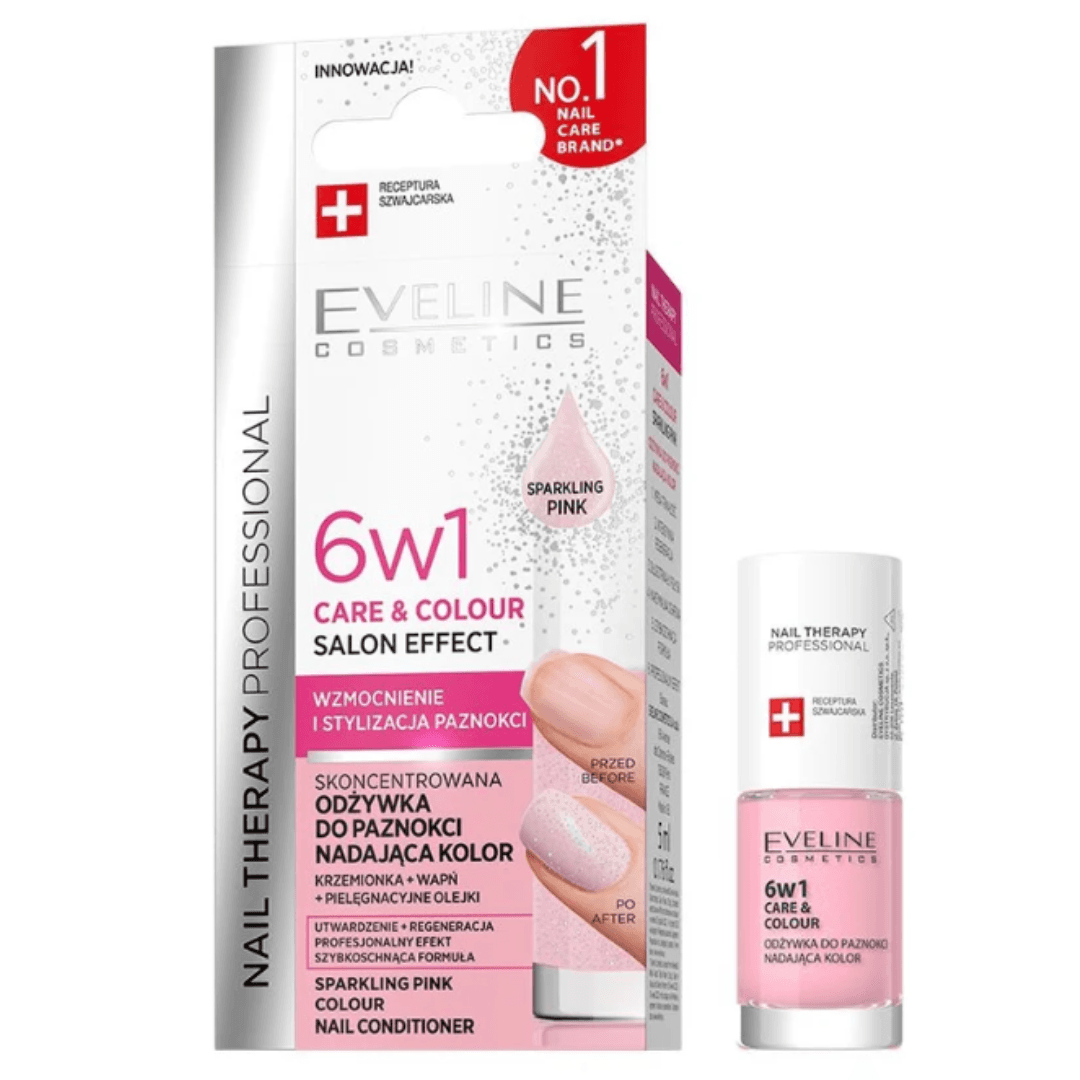 odżywka do paznokci 6w1 Nail Therapy Professional Sparkling Pink
