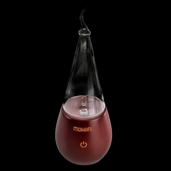 Nebulizator - dyfuzor olejków eterycznych Mohani - ciemne drewno, szklany stożek
