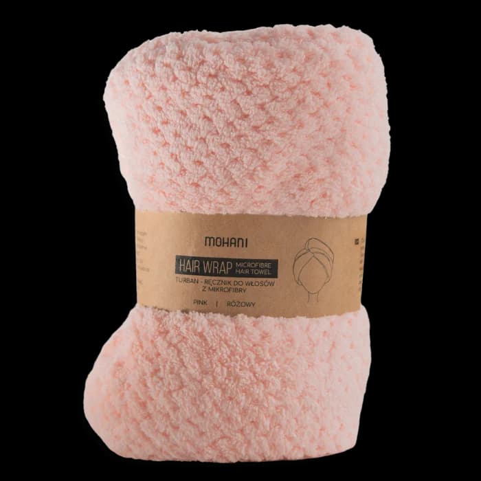 Turban-ręcznik do włosów z mikrofibry różowy