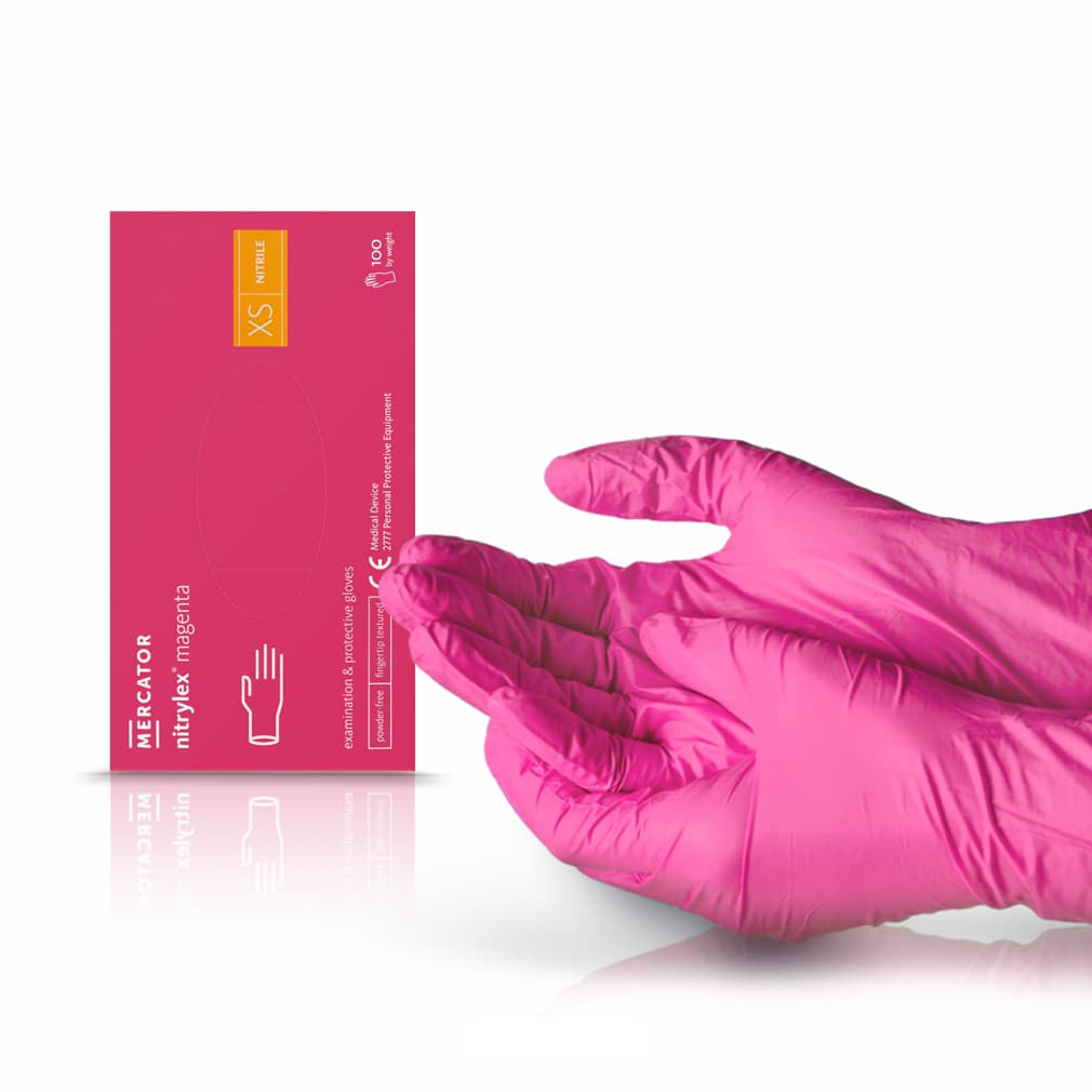 Rękawiczki nitrylowe Nitrylex magenta