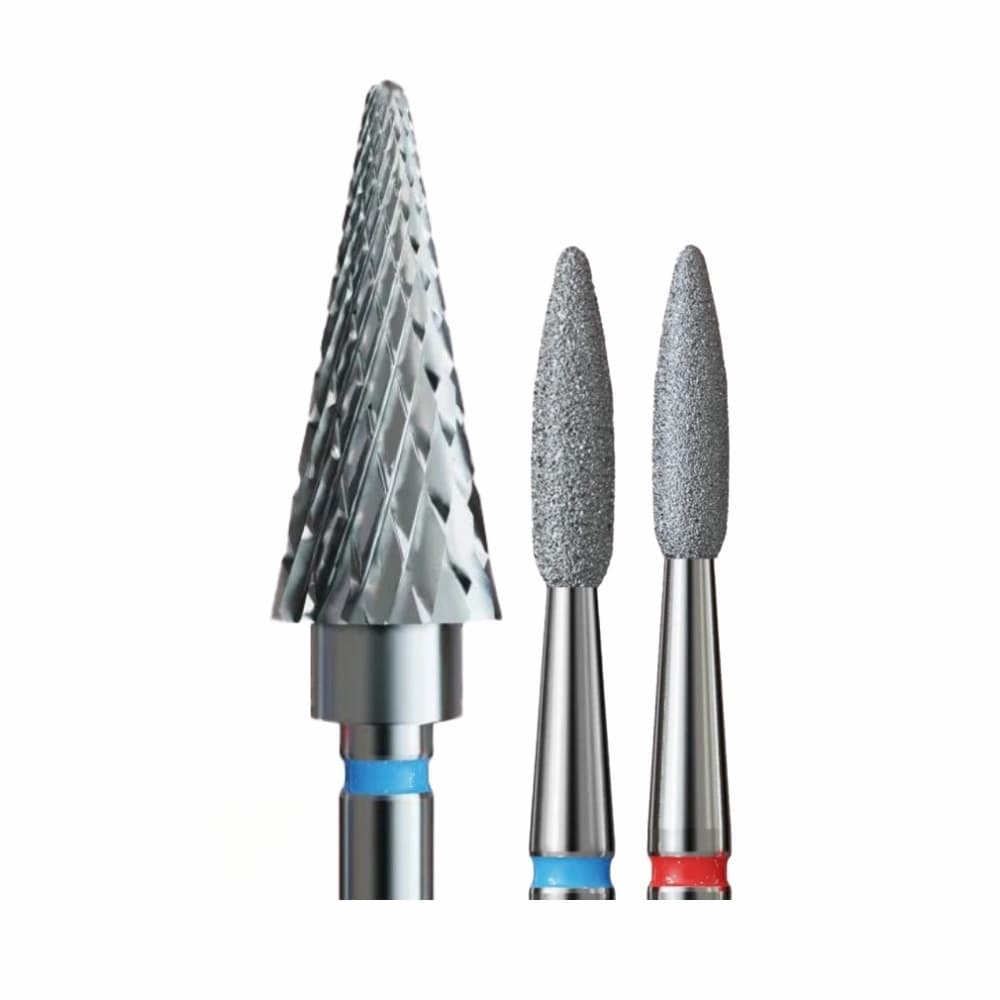 Zestaw IQ Nails - Frezy z węglika spiekanego 5w1 oraz diamentowy płomyk