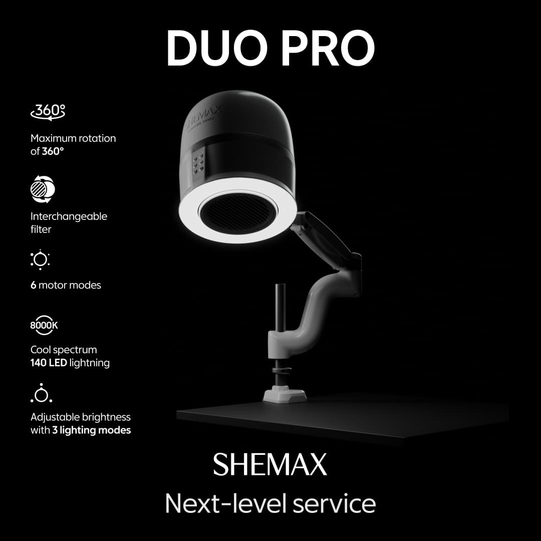 DUO PRO - pochłaniacz pyłu z lampą pierścieniową