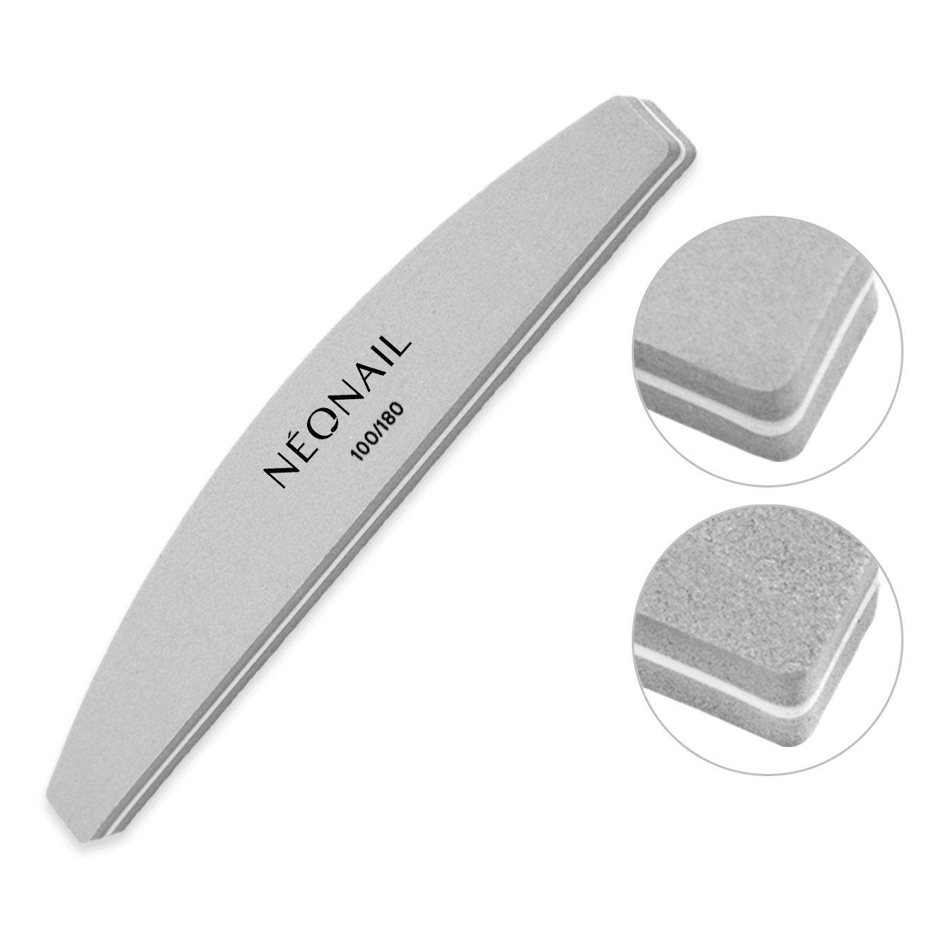 Nail Buffer Curved pilniczek do polerowania paznokci typ 100/180 Grey