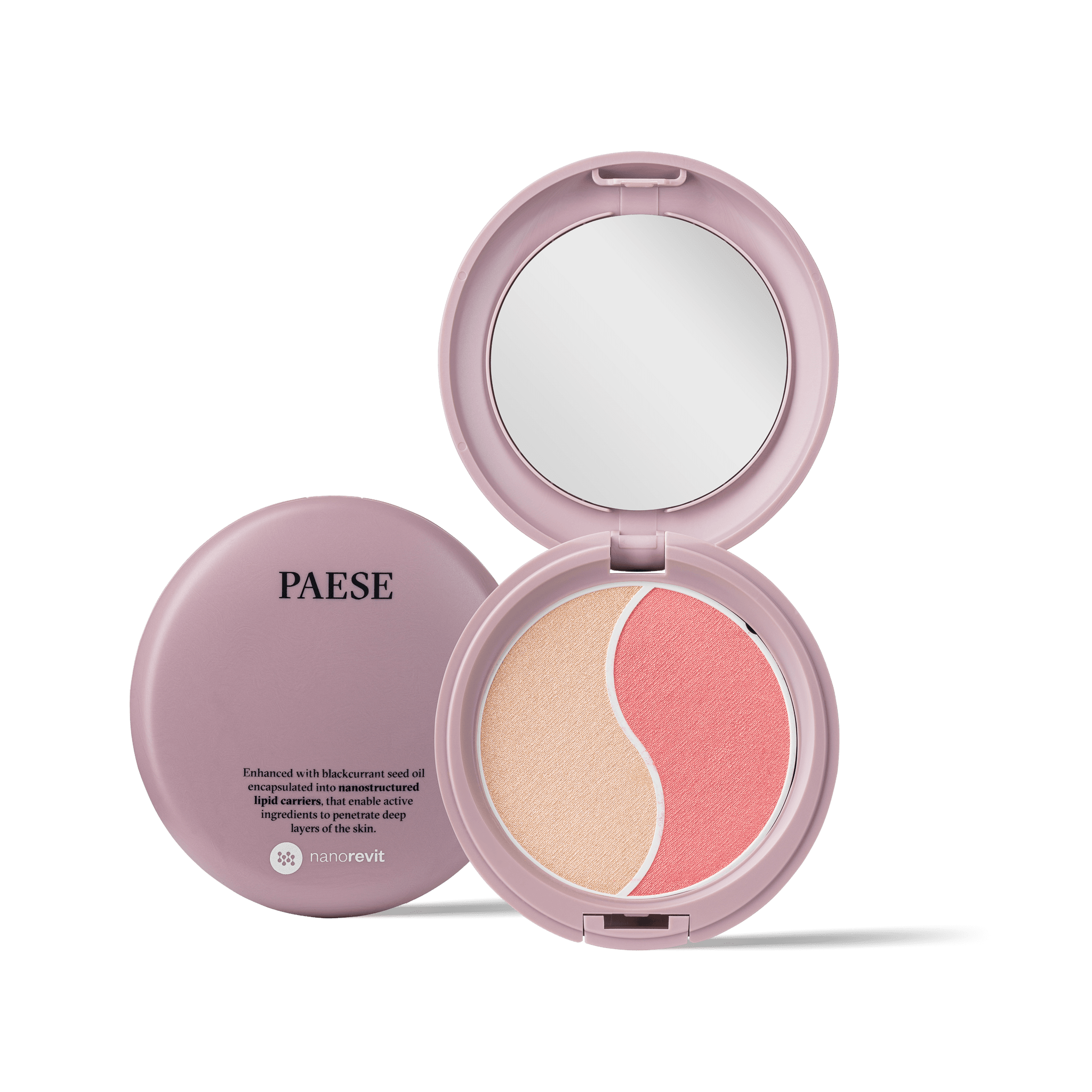 Nanorevit glow duo puder rozświetlający i róż do policzków