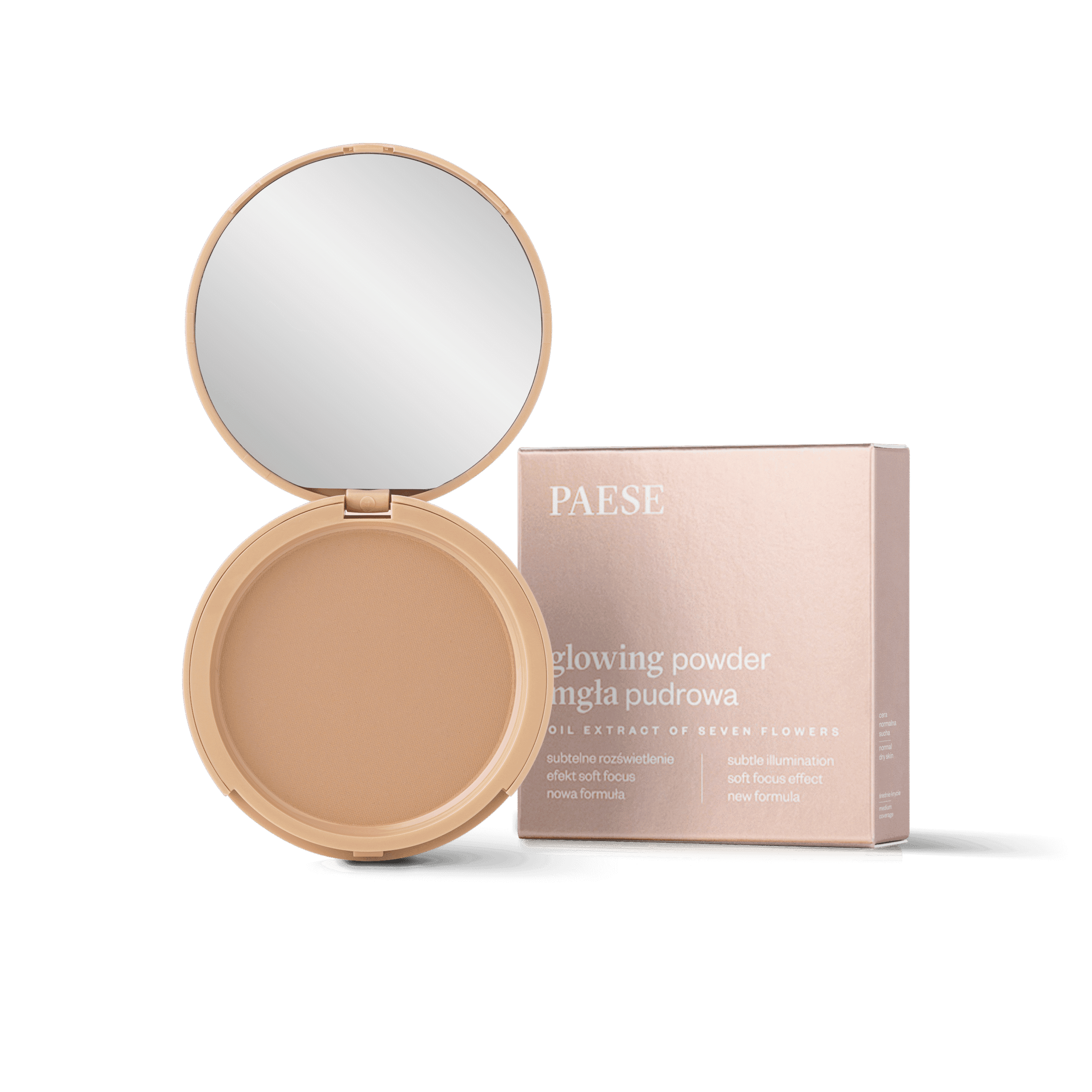 Mgła pudrowa rozświetlający puder prasowany Kolor: 13 Golden Beige