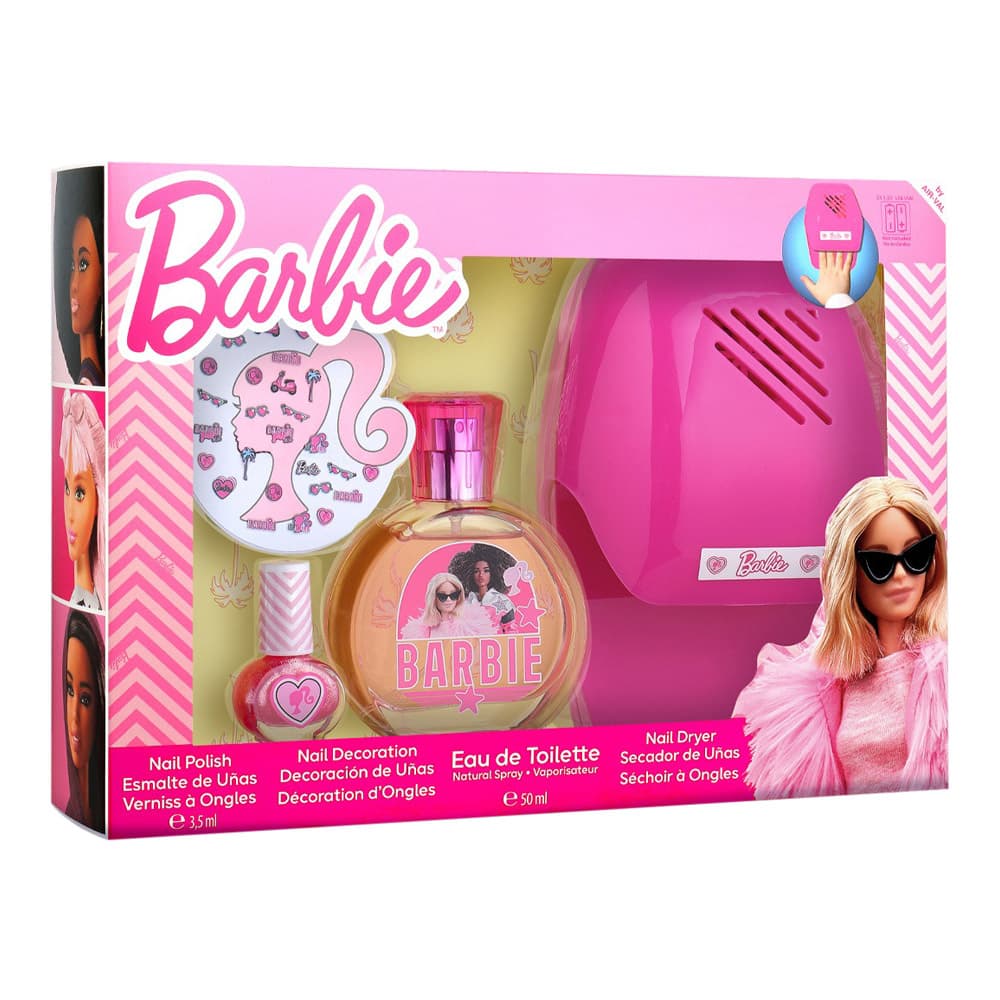 Barbie Zestaw - woda toaletowa + lakier do paznokci + ozdoby do paznokci + suszarka do paznokci