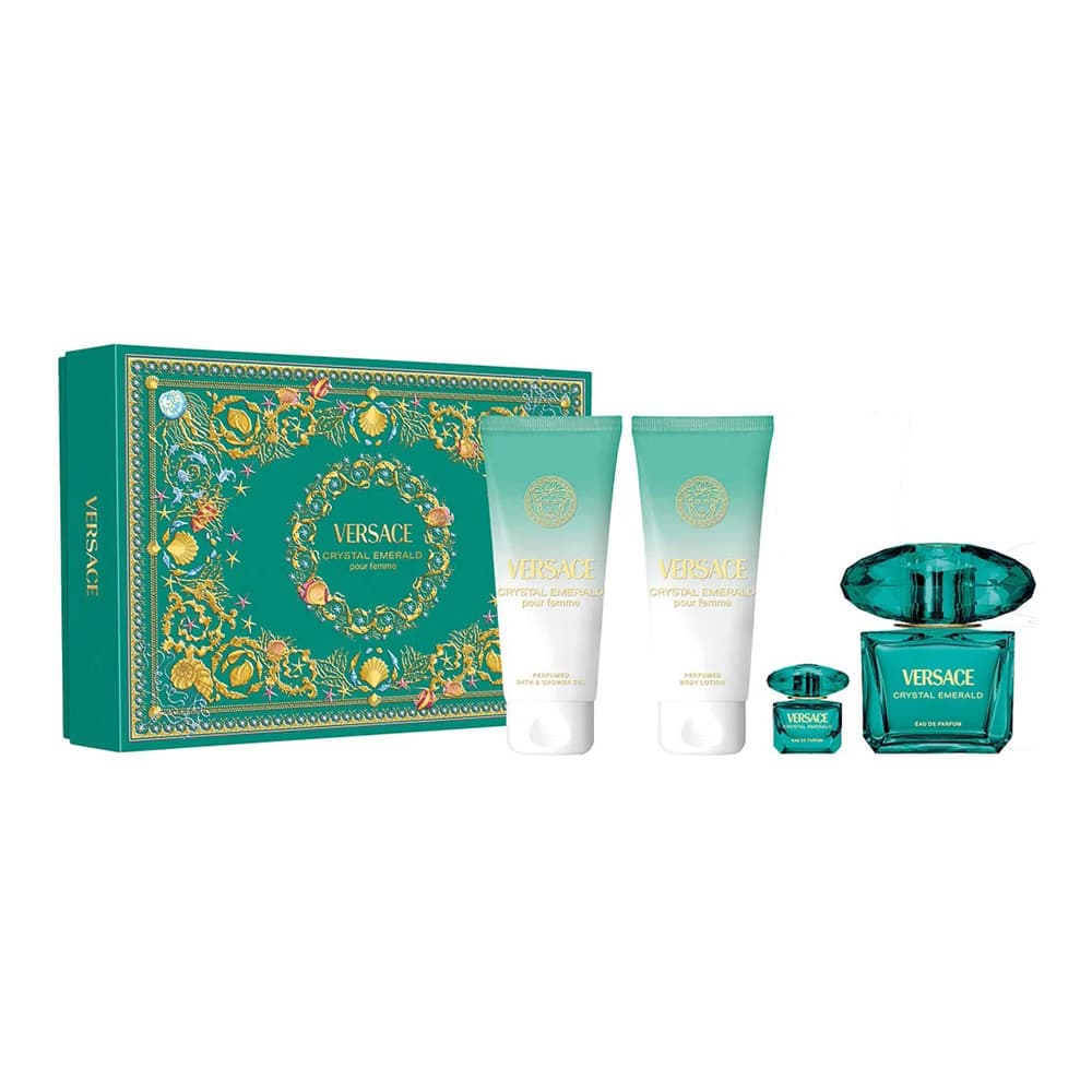 Crystal Emerald Pour Femme zestaw - woda perfumowana + woda perfumowana + balsam do ciała + żel pod prysznic