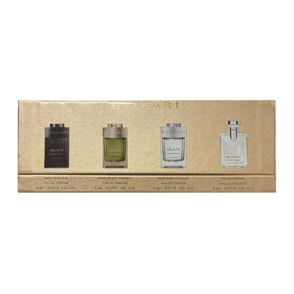 Zestaw miniaturek: Rain Essence woda perfumowana + Man in Black woda perfumowana + pour Homme woda toaletowa + Wood Essence woda perfumowana