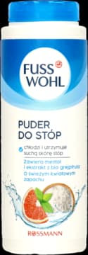 puder do stóp, chłodzi i utrzymuje suchą skórę stóp, o świeżym kwiatowym zapachu