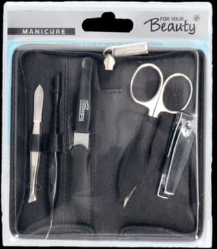 Manicure zestaw do manicure w etui skórzanym, 5-częściowy