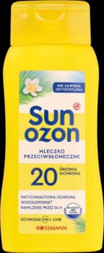 mleczko przeciwsłoneczne, wodoodporne, UVA+UVB, SPF 20