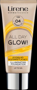 ALL DAY GLOW! rozświetlający podkład we fluidzie dla długotrwałego efektu odcień 04 Tanned